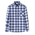 thumbnail image 1 of ZRGHAOYLQ Flannel Shirt for Men Long Sleeve Men's Casual Button-Down Shirt Casual Cotton Blend Soft Plaid Jackets Regular Fit with Pockets, 1 of 3
