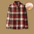 thumbnail image 1 of ZRGHAOYLQ Fleece Lined Plaid Flannel Shirts Jackets Men's Flannel Shirts Long Sleeve Big and Tall Plus Size Lapel Collared Button Down Jacket Red Plaid Open Front Tops with Pockets, 1 of 5