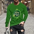 thumbnail image 1 of ZRGHAOYLQ Happy Patrick's Days Shirts Lucky Shamrock Graphic Tees Big and Tall Long Sleeve Pullover Shirts Plus Size Crewneck Tops for St. Patricks Day Light Weight Regular Fit T Shirts, 1 of 5