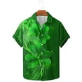 thumbnail image 1 of ZRGHAOYLQ Hawaiian Beach Shirts for Men Casual Short Sleeve Button Down Shirt Trendy Shamrock Graphic St. Patrick's Day Tops, 1 of 5