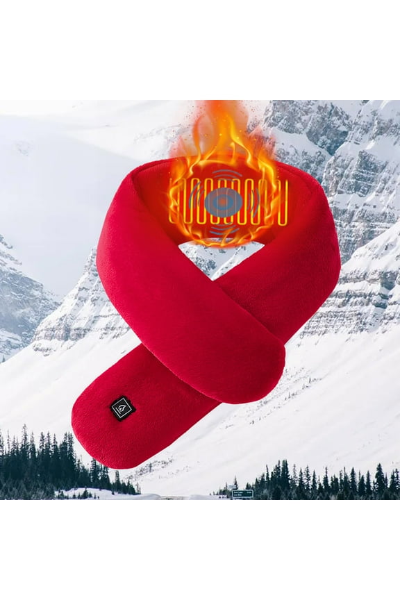 Heated Scarf for Women with 3 Heating Levels Temperatures Control Neck Warmer Winter USB Rechargeable Electric Scarf for Cold Weather Fuzzy Sherpa Fleece Heating Scarves