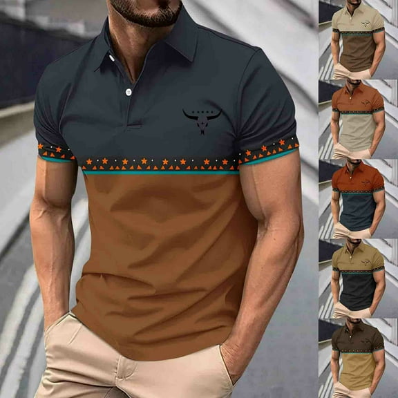 ZRGHAOYLQ Henley Shirts for Men Short Sleeve Button Up Shirt Tops Loose Collared T Shirts Plus Size Graphic Tshirts for Men Big and Tall V Neck Tee Shirts