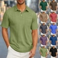 thumbnail image 1 of ZRGHAOYLQ Henley Shirts for Men Short Sleeve Plus Size Shirt Tops Big and Tall Solid Collared Tshirts Lightweight Button Up T Shirts, 1 of 6