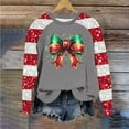 thumbnail image 1 of ZRGHAOYLQ Long Sleeve Sparkly Sequin Pullover Top Womens Christmas Bow Print Sweatshirt Christmas Crewneck Sweatshirts for Christmas Gifts Fall Winter Raglan Sleeve Christmas Holiday Shirts Tops, 1 of 5