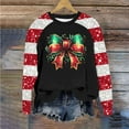 thumbnail image 1 of ZRGHAOYLQ Long Sleeve Sparkly Sequin Pullover Top Womens Christmas Bow Print Sweatshirt Christmas Crewneck Sweatshirts for Christmas Gifts Fall Winter Raglan Sleeve Christmas Holiday Shirts Tops, 1 of 5