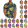 thumbnail image 1 of ZRGHAOYLQ Men Hawaiian Shirts Funny Pineapple 3D Graphic Tees Short Sleeve Button Down Shirts Summer Tropical Shirt Top for Beach Holiday Plus Size Big and Tall Tshirts, 1 of 6