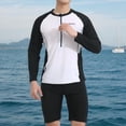 thumbnail image 1 of ZRGHAOYLQ Men's 2 Piece Rash Guard Plus Size Long Sleeve Swim Sets Quick Dry Swim Shirt and Swim Trunks Sun Protection Beach Swimwear, 1 of 8
