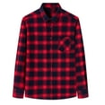thumbnail image 1 of ZRGHAOYLQ Men's Big and Tall Flannel Button Down Plaid Shirt Lightweight Long Sleeve Buffalo Plaid Shirts with Pockets Plus Size Loose Lapel Shirt Jacket, 1 of 4