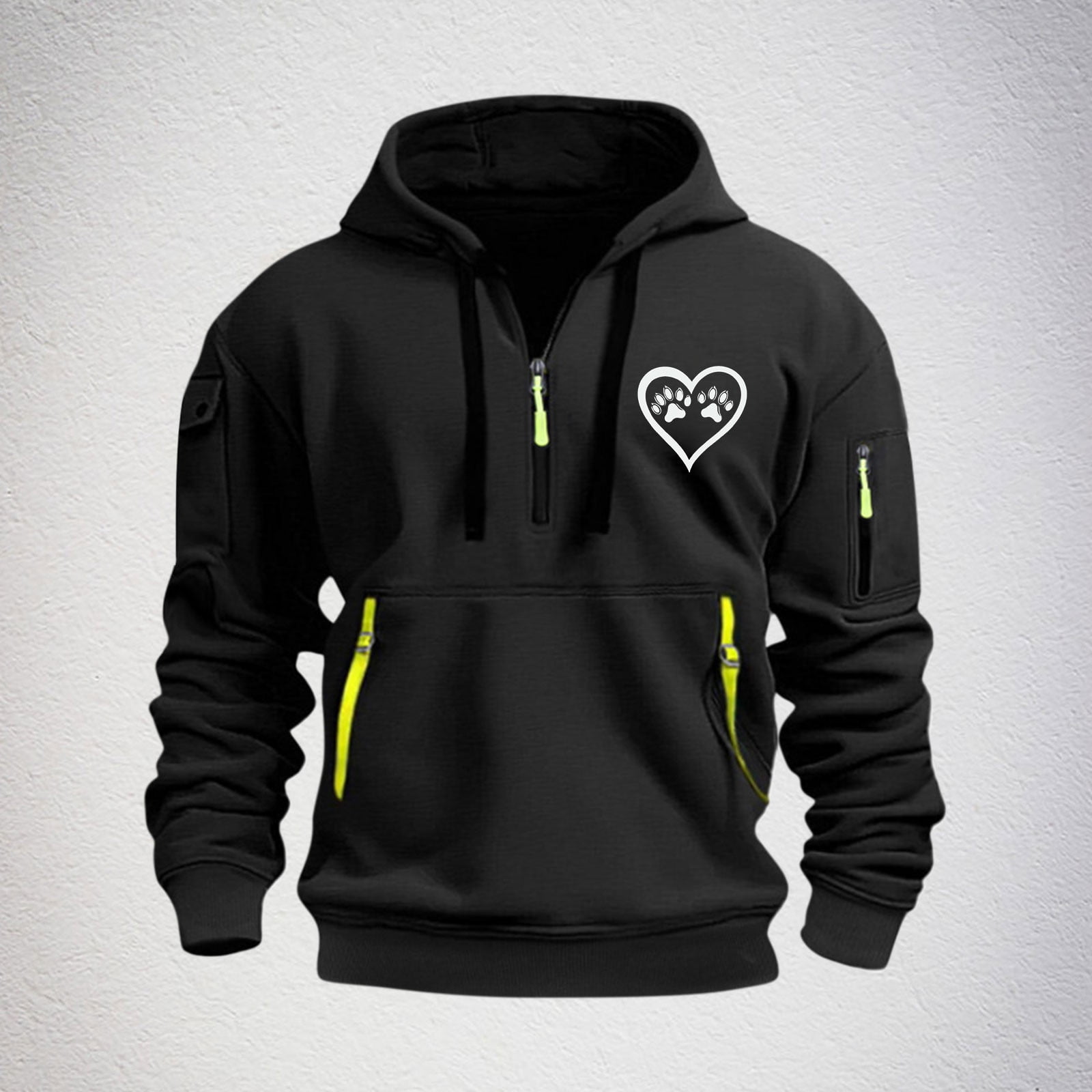 Xyxonk Mens 1/4 Zip Hoodie Plus Size Quarter Zip Up Hoodie