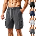 thumbnail image 1 of ZRGHAOYLQ Men's Cargo Shorts Drawstring Elastic Waist Shorts Stretch Athletic Casual Summer Work Shorts for Men with Multi Pockets, 1 of 9