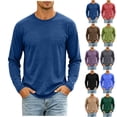 thumbnail image 1 of ZRGHAOYLQ Men's Long Sleeve Lounge Pajama Lightweight Quick Dry Lightweight Casual Tee Shirts Breathable Comfortable Crewneck Tops, 1 of 9