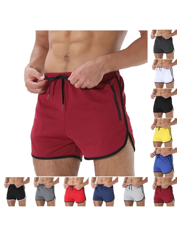Men's Mesh 3 Inch Athletic Shorts Elastic Drawstring Zip Pockets Quick Dry Training Running Shorts Lightweight Breathable Swim Workout Trunks for Gym Beach Summer