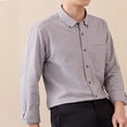 thumbnail image 1 of ZRGHAOYLQ Men's Plaid Button Down Shirts Cotton Long Sleeve Big and Tall Shirt with Pocket Plus Size Business Casual Dress Shirts Black XXL, 1 of 5