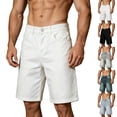 thumbnail image 1 of ZRGHAOYLQ Men's Straight Leg Denim Shorts Trendy Baggy Outdoor Jean Shorts Mid Waist Vintage Summer Shorts with Pockets, 1 of 8