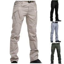 ZRGHAOYLQ Men's Tactical Cargo Pants Big and Tall Outdoor Active Hiking Work Pants Lightweight Straight Leg Joggers Athletic Open Buttom Pants with Multi Pockets