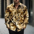 thumbnail image 1 of ZRGHAOYLQ Mens Camo Hunting Shirts Big And Tall Long Sleeve Button Down Shirt Lapel Collar Tactical Military Shirts Tops, 1 of 5