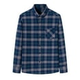 thumbnail image 1 of ZRGHAOYLQ Mens Casual Flannel Shirt Long Sleeve Plaid Shirts Regular Fit Button Down Jacket Checkered Work Shirt with Chest Pocket on Clearance, 1 of 3