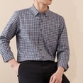 thumbnail image 1 of ZRGHAOYLQ Mens Cotton Plaid Button Down Shirt Clearance Sales Big and Tall Long Sleeve Lapel Collar Shirt Lightweight Plaid Cardigan Open Front Shirts Jackets Black L, 1 of 5