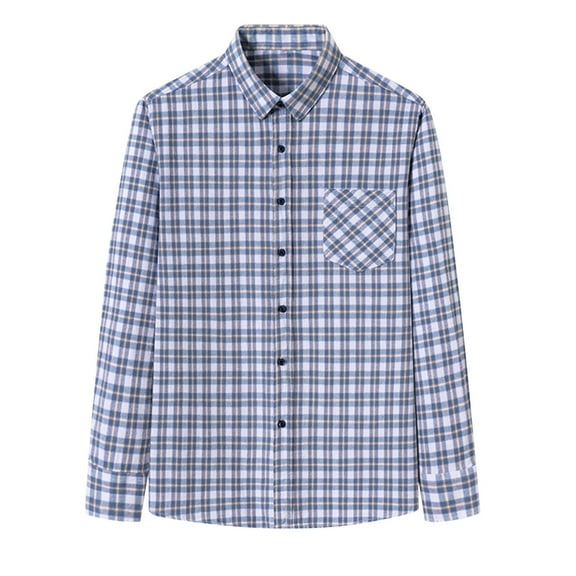 ZRGHAOYLQ Mens Flannel Shirts Plaid Long Sleeve Jackets Classic Open Front Button Down Shacket Jackets Light Weight Business Casual Shirts for Men