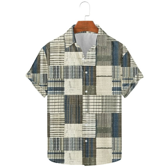 ZRGHAOYLQ Mens Hawaiian Shirts Summer Vintage Graphic Beach Shirt Regular Fit Short Sleeve Shirts Comfy Button Down Shirt Top for Beach Vacation