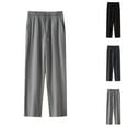 thumbnail image 1 of ZRGHAOYLQ Mens Knitted Pants Big and Tall Active Straight Wide Leg Pants Drawstring Elastic Waist Trousers Loose Fit Athletic Sweat Pants with Pockets, 1 of 7