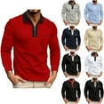 thumbnail image 1 of ZRGHAOYLQ Mens Quater Zip Pullover Sweatshirt Men's Big And Tall Plus Size T-Shirts Stand Collar Long Sleeve Patchwork Sweatshirts Business Work Office Shirts with Pocket, 1 of 3