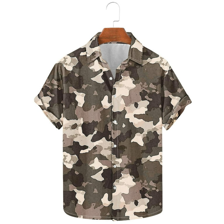 ZRGHAOYLQ Mens Short Sleeve Camo Tee Shirts Big and Tall Plus Size