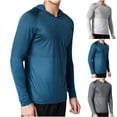 thumbnail image 1 of ZRGHAOYLQ Mens Sun Protection Shirts with Hood Skinny Long Sleeve Tops Big and Tall Lightweight Casual T-Shirt Comfy Soft Hoodies 2025 Blue XXL, 1 of 5