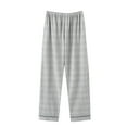 thumbnail image 1 of ZRGHAOYLQ Plaid Pajama Pants Men Lounge Sleep Pants Elastic Waist Long Pant Loose Straight Leg Trousers with Pocket Soft Sleepwear Casual Loose Lounge Bottoms, 1 of 3