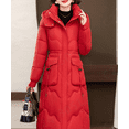 thumbnail image 1 of ZRGHAOYLQ Plus Size Puffer Jacket Womens Puffy Stand Collar Outerwear with Hood Warm Full Zip Down Quilted Coat Solid Color Bubble Overcoats with Pockets, 1 of 1