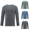 thumbnail image 1 of ZRGHAOYLQ Quick Dry Mesh Shirts Moisture Wicking Mens Long Sleeve Tee Shirts Light Weight Solid Color Shirt Big and Tall Crewneck Sport Shirts Tops Blue XXXL, 1 of 3