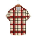 thumbnail image 1 of ZRGHAOYLQ Red Plaid Button Down Shirt Men Short Sleeve Big and Tall Tshirts Plus Size Lapel Collar Tshirt Wrinkle Free Dress Shirs, 1 of 5