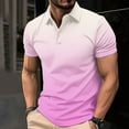 thumbnail image 1 of ZRGHAOYLQ Short Sleeve Henley Shirts Gradient Collared Workout Shirt Men Big and Tall Button Up Shirts Classic Business Casual Golf Shirts Tees Tops, 1 of 5