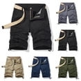 thumbnail image 1 of ZRGHAOYLQ Shorts for Men Casual Waistband with Multi Pockets Tooling Shorts 7 Inseam Button Pocket Zipper Utility Cargo Shorts, 1 of 5
