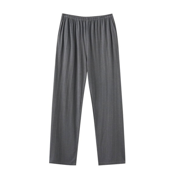 ZRGHAOYLQ Solid Color Pajama Pants Men Straight Leg Sleep Pants Soft Sleepwear Casual Loose Lounge Bottoms Lightweight Long Pj Pants with Pockets