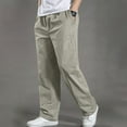 thumbnail image 1 of ZRGHAOYLQ Straight Cargo Pants for Men with Pocket Elastic Waist Solid Hiking Trousers Big and Tall Wide Leg Cotton Pant Gray M, 1 of 5