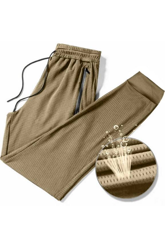 Summer Thin Sweatpants for Men Casual Breathable Cooling Ice Silk Joggers Pants Comfort Elastic Waist Cargo Trousers with Pockets Fathers Day Gifts