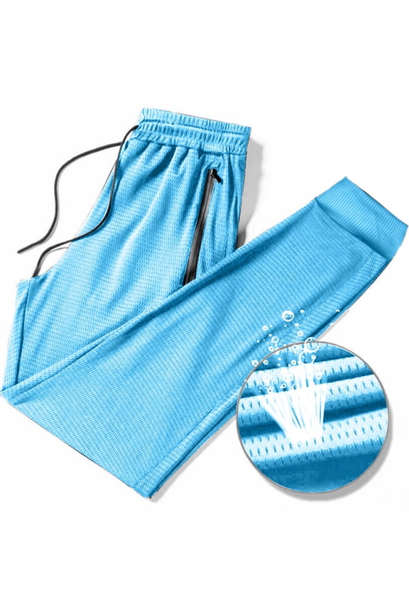 Summer Thin Sweatpants for Men Casual Breathable Cooling Ice Silk Joggers Pants Comfort Elastic Waist Cargo Trousers with Pockets Fathers Day Gifts