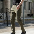 thumbnail image 1 of ZRGHAOYLQ Tactical Cargo Pants for Men with Multi-Pockets Elastic Waist Quick Dry Cotton Pants Straight Wide Leg Waterproof Trousers, 1 of 4