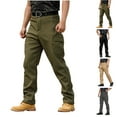 thumbnail image 1 of ZRGHAOYLQ Tactical Pants for Men Warm Fleece Lined Cargo Pants Outdoor Softshell Hiking Climbing Sweatpants Active Athletic Joggers Winter Rain Pants with Zipper Pockets, 1 of 6