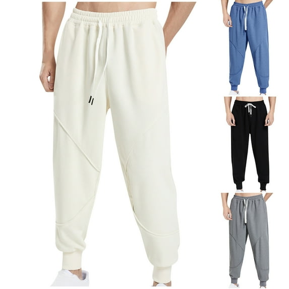 ZRGHAOYLQ Waffle Knit Joggers for Men Athletic Moisture Wicking Baggy Sweatpants with Pockets Drawstring Elastic Waist Track Pants Casual Workout Jogging Pants