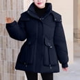 thumbnail image 1 of ZRGHAOYLQ Winter Coats for Women Plus Size Quilted Puffer Down Fleece Warm Thicken Hooded Parka Jacket Pocket Zip Padded Outerwear Full Zip Solid Down Jackets, 1 of 7