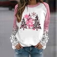 thumbnail image 1 of ZRGHAOYLQ Womens Christmas Shirts Leopard Christmas Tree Graphic Sweatshirt Loose Long Sleeve Patchwork Blouses Casual Crewneck Pullover Top Funny Merry Christmas Holiday Blouses, 1 of 3