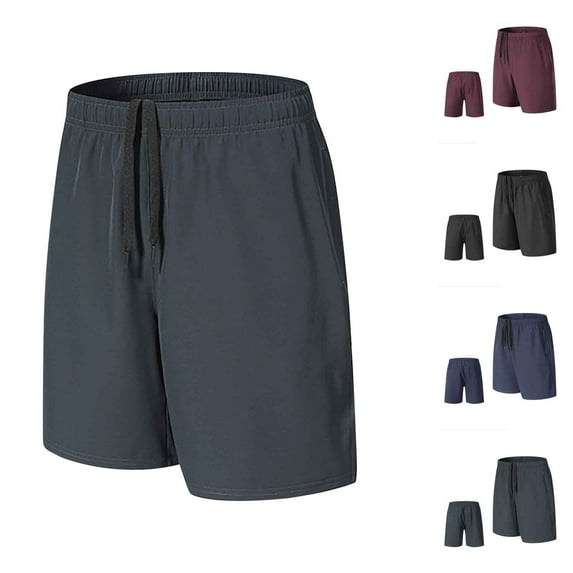 ZRGHAOYLQ Workout Shorts for Men Summer Casual Drawstring Athletic Shorts Gym Liner Quick Dry Running Shorts with Pockets Basic Solid Color Shorts Activewear Gift for Men