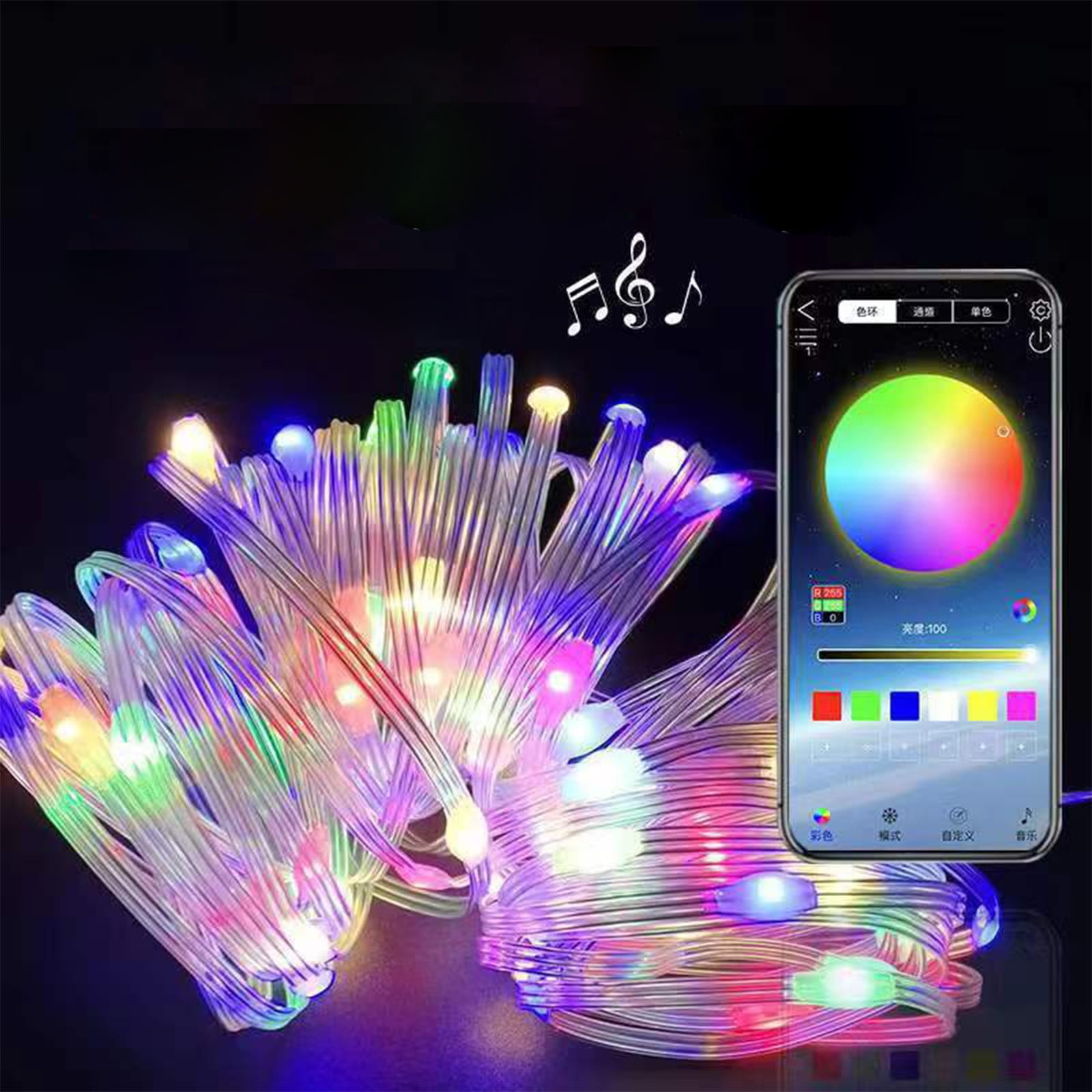 ZROBM 20 Modes Smart Outdoor Christmas Lights near Me, 16.4ft RGB