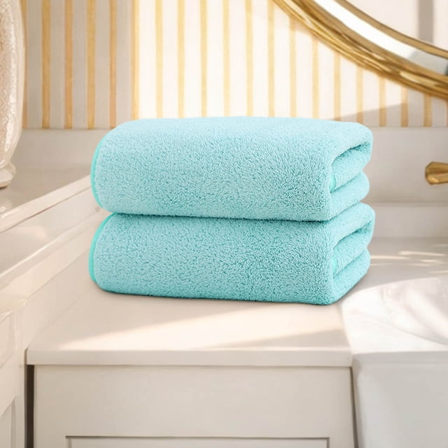 ZROBM 2pcs Hand Towel, Hand Towel Set, Towel Clearance, Hand Towels for Bathroom, Spring Hand Towel, Towel For Bath, Hand, Face, Gym, Spa, Short Plush, 73x35cm, Green