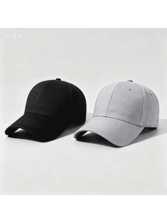 2-Pack Unisex Classic Cotton Baseball Caps - Adjustable Hard Brim Dad Hats, Solid Color Plain Blank Visor for Men & Women (Sun Protection & Casual Wear)