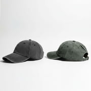 ZROVA 2-Pack Vintage Cotton Baseball Caps for Women & Men - Adjustable Low Profile Dad Hats with Ponytail Hole, Soft Unisex Solid Color Trucker Hat