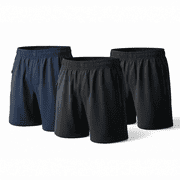 3-Pack Men's Athletic Shorts 100% Polyester Lightweight Breathable Moisture Wicking with Pockets
