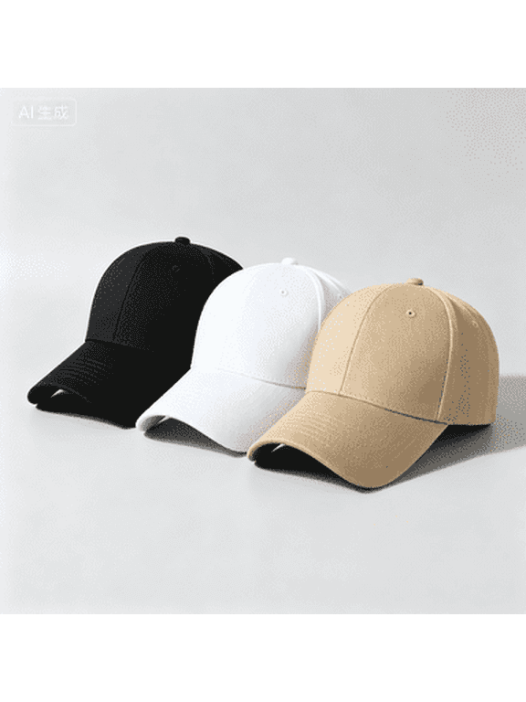 3-Pack Unisex Classic Cotton Baseball Caps - Adjustable Hard Brim Dad Hats, Solid Color Plain Blank Visor for Men & Women (Sun Protection & Casual Wear)